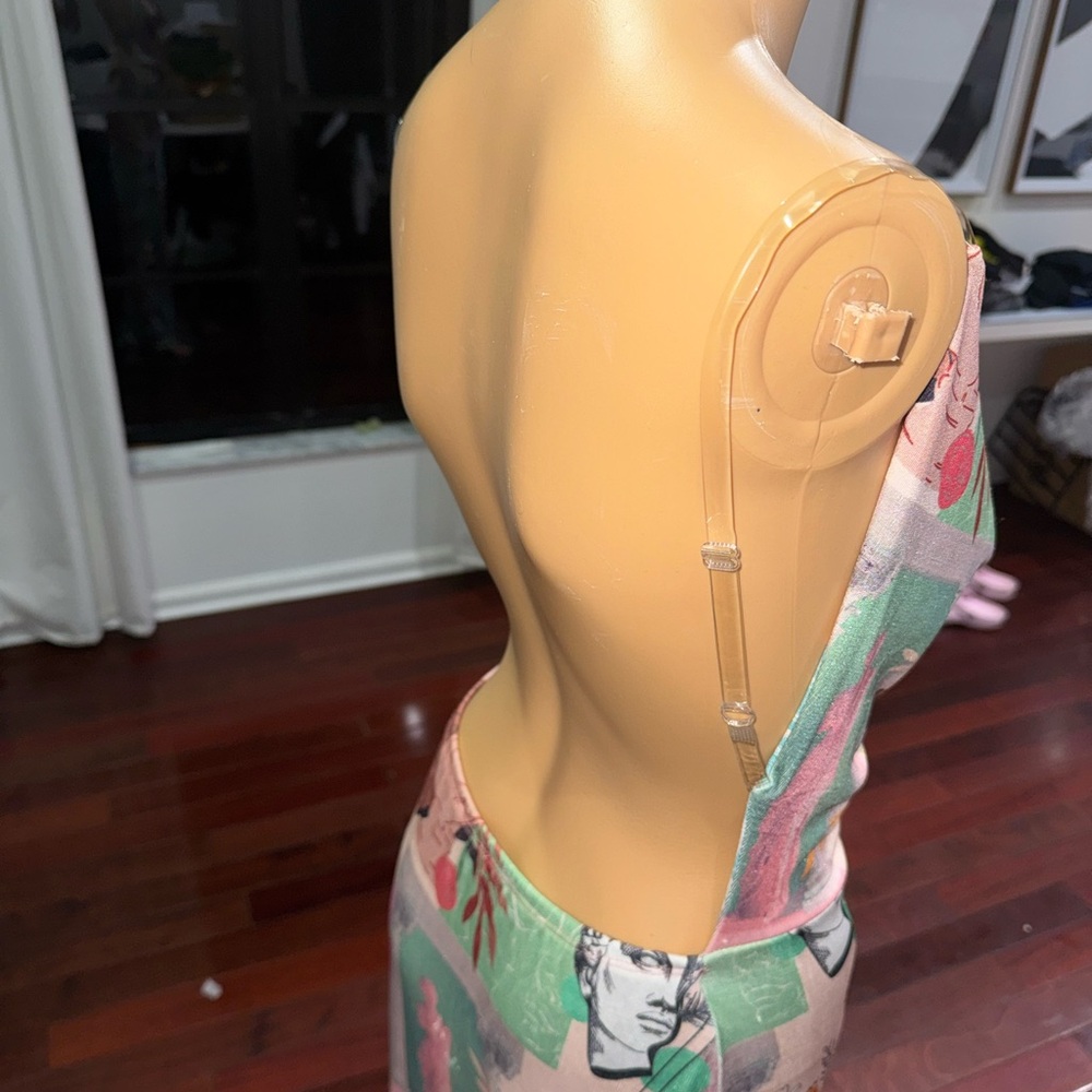 Fashion Nova Pastel Multi-Print Cowl Neck Maxi Dress size M - Picture 9 of 10